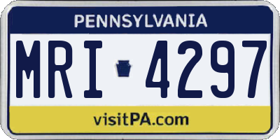 PA license plate MRI4297