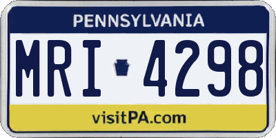 PA license plate MRI4298
