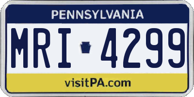 PA license plate MRI4299