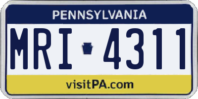 PA license plate MRI4311