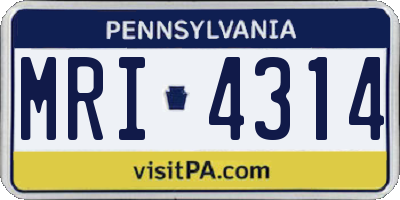 PA license plate MRI4314