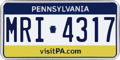 PA license plate MRI4317