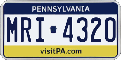 PA license plate MRI4320