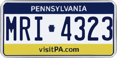 PA license plate MRI4323