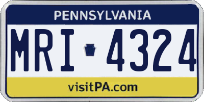 PA license plate MRI4324