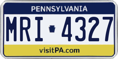 PA license plate MRI4327