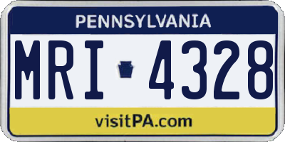 PA license plate MRI4328