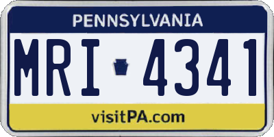 PA license plate MRI4341