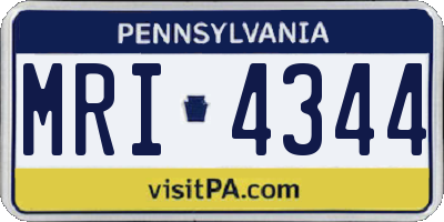PA license plate MRI4344