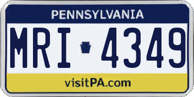 PA license plate MRI4349
