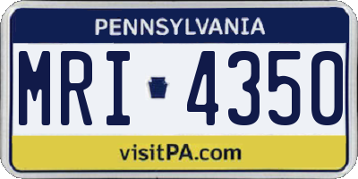 PA license plate MRI4350