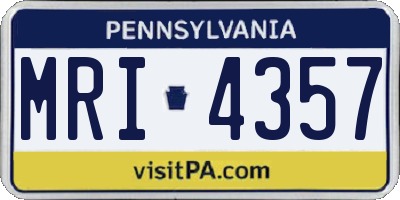 PA license plate MRI4357