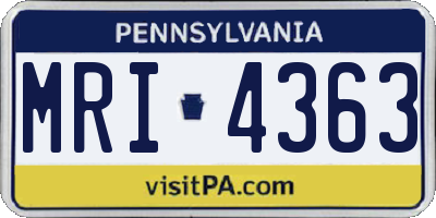 PA license plate MRI4363