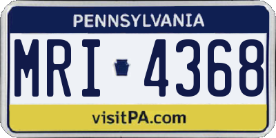 PA license plate MRI4368