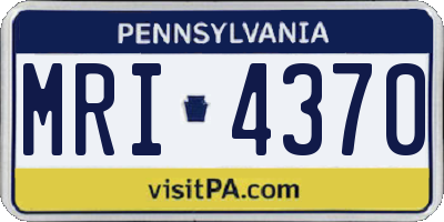 PA license plate MRI4370
