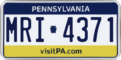 PA license plate MRI4371