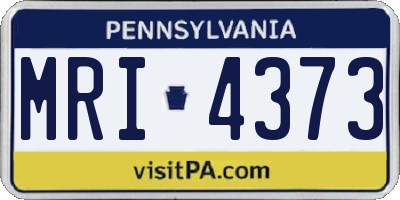 PA license plate MRI4373