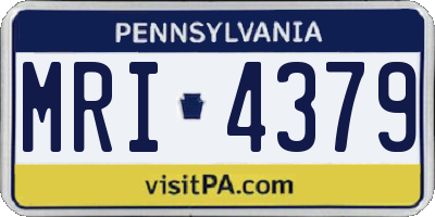 PA license plate MRI4379
