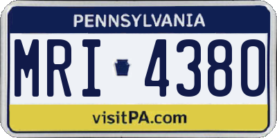 PA license plate MRI4380