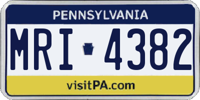 PA license plate MRI4382