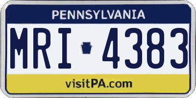 PA license plate MRI4383