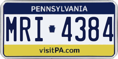 PA license plate MRI4384