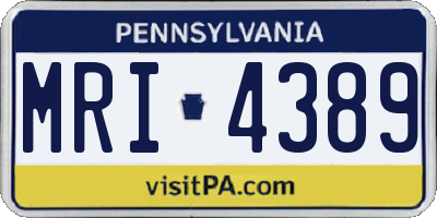 PA license plate MRI4389