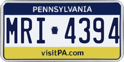 PA license plate MRI4394