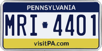PA license plate MRI4401