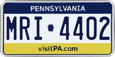PA license plate MRI4402