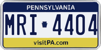 PA license plate MRI4404