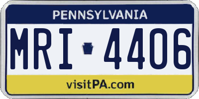 PA license plate MRI4406