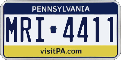 PA license plate MRI4411