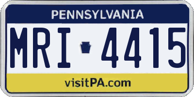 PA license plate MRI4415