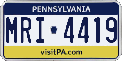 PA license plate MRI4419
