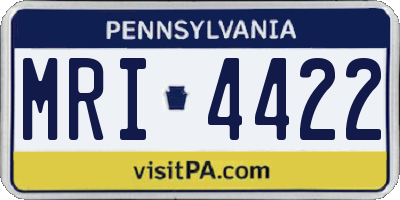 PA license plate MRI4422