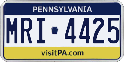 PA license plate MRI4425