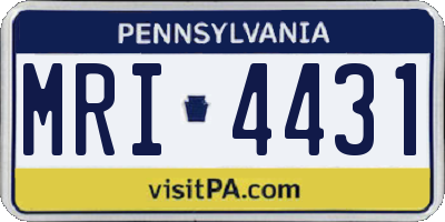 PA license plate MRI4431