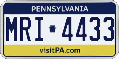 PA license plate MRI4433