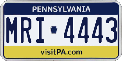 PA license plate MRI4443