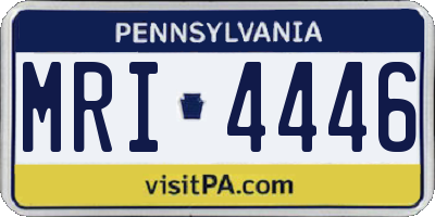 PA license plate MRI4446