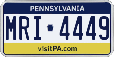 PA license plate MRI4449
