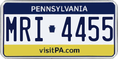 PA license plate MRI4455