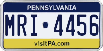 PA license plate MRI4456