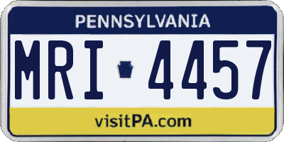 PA license plate MRI4457
