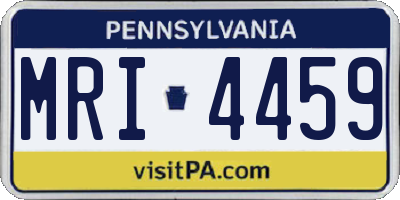 PA license plate MRI4459