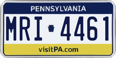 PA license plate MRI4461