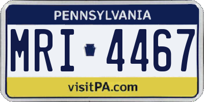 PA license plate MRI4467