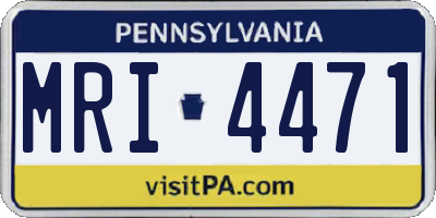 PA license plate MRI4471