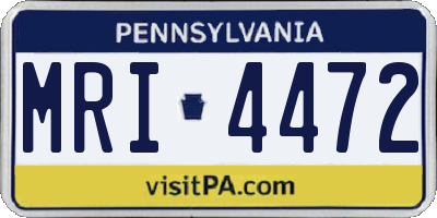 PA license plate MRI4472